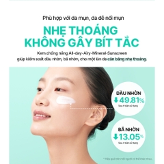 Kem chống nắng nâng tone sáng da Dear Klairs All-day Airy Mineral Sunscreen SPF50+ PA++++ 60g / 35g / 10g