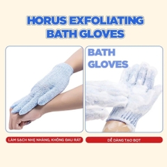 Găng tay tắm Horus Exfoliating Bath Gloves - bao tay tắm tẩy tế bào chết body cao cấp chính hãng
