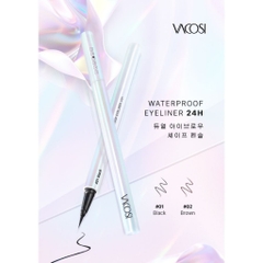 Kẻ mắt nước Vacosi siêu mảnh lâu trôi 24H Waterproof Pen VM25 - Bút kẻ mắt bền màu chính hãng 0.6g
