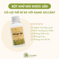 Bột khử mùi thiên nhiên Wings Up - khử mùi hôi chân, nách & giảm tiết mồ hôi - Cỏ mềm HomeLab 25g