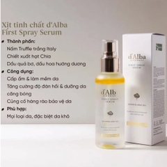 Serum dưỡng dạng xịt d'Alba First Spray White Truffle tinh chất cấp ẩm cho da chính hãng 50ml-100ml