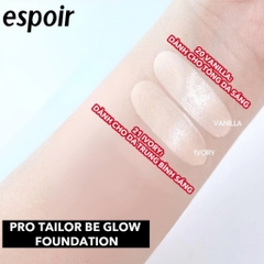Kem nền Espoir Be Glow Foundation Pro Tailor 30g kèm Kem lót+Mút tán - Set căng bóng da mặt Hàn Quốc
