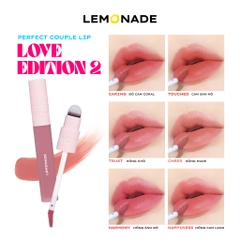 Son kem Lemonade thuần chay mịn lì 2 đầu Lemonade Perfect Couple lip màu Love Edition 2 - 3.5g