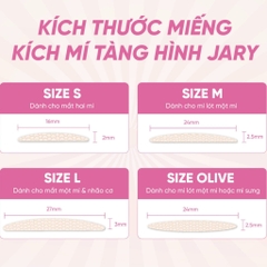 Miếng dán kích mí tàng hình Jary Eyelid Tape 120 miếng - dán mí chống thấm nước, lâu trôi đủ size