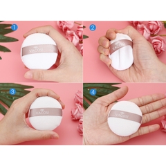 Bông phấn phủ Vacosi BP19 (1 cái) - bông mút trang điểm tròn tán phấn khô vacosi cotton chính hãng