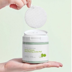 Toner pad Cà chua xanh Green Tomato Pore Peeling Jumbo 60 pads 180ml Sungboon