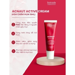 Kem chấm mụn Biotrade Acnaut Active Cream 15ml - kem mụn acnes biotrade hỗ trợ giảm thâm mụn cao cấp
