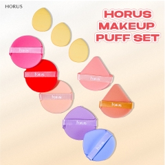 Horus Bộ 10 bông mút trang điểm Makeup Puff Set đa năng nhiều size - bông mút tán nền horus cao cấp