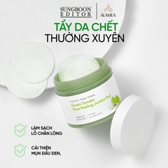 Toner pad Cà chua xanh Green Tomato Pore Peeling Jumbo 60 pads 180ml Sungboon