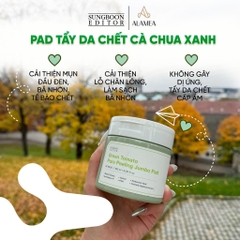 Toner pad Cà chua xanh Green Tomato Pore Peeling Jumbo 60 pads 180ml Sungboon