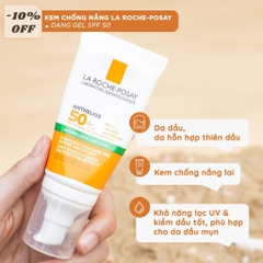 Kem chống nắng La Roche Posay Anthelios Anti-Shine Dry Touch Gel Cream SPF 50+ cho da dầu 50 ml