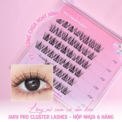 Lông mi cụm có sẵn keo Jary Pro Cluster Lashes - Hộp nhựa 6 hàng Full Box - mi giả jary chính hãng