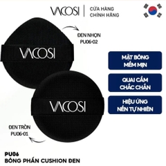 Bông mút trang điểm tán kem nền , bông cushion Vacosi PU06  màu đen đầu tròn - 01 & đầu nhọn - 02