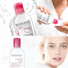 Nước tẩy trang cho da nhạy cảm Bioderma Sensibio Hồng sạch sâu lành tính chính hãng nắp nhún 850ml