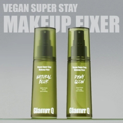 Xịt khóa nền Glamrr Q Vegan Super Fixed 50ml - xịt khóa makeup thuần chay căng bóng cho da nhạy cảm