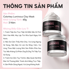 Mặt nạ đất sét COLORKEY LUMINOUS Clay Mask hoa sen - trà xanh 60g/hũ - mặt nạ bùn khoáng color key
