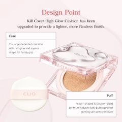 Phấn nước Cushion CLIO Kill Cover High Glow 14g - cuishion che khuyết điểm SPF50+ [ Kèm lõi Refill ]