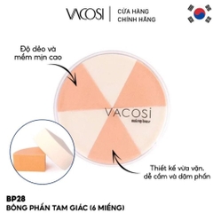 Mút Tán Kem Nền Vacosi Tam Giác Wedge Sponge 6 miếng - 4 miếng