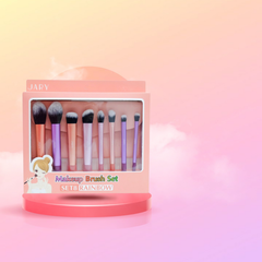 Bộ cọ trang điểm set 8 cây Jary Make Up Brush - màu cầu vồng kèm túi đựng da PU cao cấp chính hãng