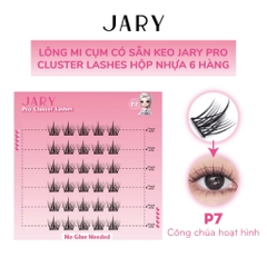 Lông mi cụm có sẵn keo Jary Pro Cluster Lashes - Hộp nhựa 6 hàng Full Box - mi giả jary chính hãng