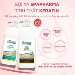 (Không vỏ) Set gội xả trắng Spa Pharma Keratin Salt-Free không muối phục hồi như salon SpaPharma 500ml - 1000ml