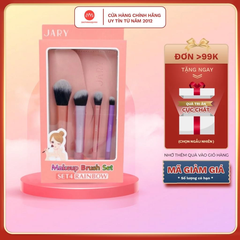 Set 4 cọ trang điểm Jary Make Up Brush Rainbow - Bộ cọ màu cầu vồng kèm túi da PU cao cấp tiện lợi