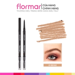Màu 01 Beige Chì kẻ mày Flormar Ultra Thin Brow Pencil 0.14g