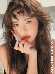 #Focus On Me Son Thỏi Lì 3CE Vỏ Trong Suốt - Đỏ San Hô 3.5g