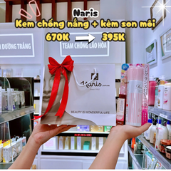 Combo Kem chống nắng Naris tặng kèm son môi mềm mịn lâu trôi Naris