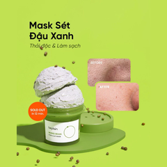 Mặt nạ đất sét đậu xanh Beplain Mung Bean Pore Clay Mask se khít lỗ chân lông giảm mụn đầu đen 120ml