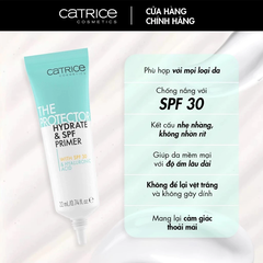 Kem lót Catrice dưỡng ẩm và chống nắng bảo vệ da với SPF30 - The Protector Hydrate & SPF Primer 22ml