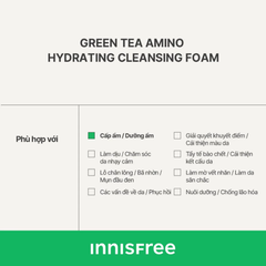 Sữa rửa mặt dưỡng ẩm da chiết xuất  trà xanh Innisfree Green Tea Hydrating Cleaning Foam Mini - 15g