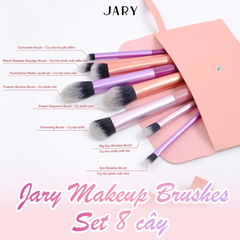 Bộ cọ trang điểm set 8 cây Jary Make Up Brush - màu cầu vồng kèm túi đựng da PU cao cấp chính hãng