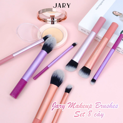 Bộ cọ trang điểm set 8 cây Jary Make Up Brush - màu cầu vồng kèm túi đựng da PU cao cấp chính hãng