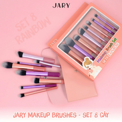 Bộ cọ trang điểm set 8 cây Jary Make Up Brush - màu cầu vồng kèm túi đựng da PU cao cấp chính hãng