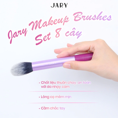 Bộ cọ trang điểm set 8 cây Jary Make Up Brush - màu cầu vồng kèm túi đựng da PU cao cấp chính hãng