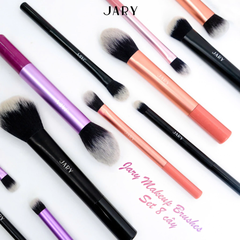 Bộ cọ trang điểm set 8 cây Jary Make Up Brush - màu cầu vồng kèm túi đựng da PU cao cấp chính hãng