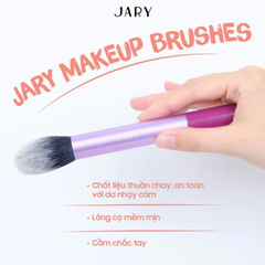 Set 4 cọ trang điểm Jary Make Up Brush Rainbow - Bộ cọ màu cầu vồng kèm túi da PU cao cấp tiện lợi