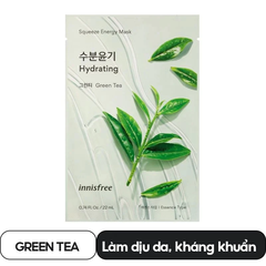 Mặt nạ Innisfree Green Tea Energy Mask 22ml - 1 miếng mặt nạ giấy innisfree trà xanh lành tính
