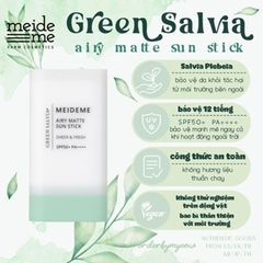 Thanh lăn chống nắng Meideme dưỡng ẩm thuần chay Green Salvia Airy Matte Sunstick SPF50+ PA++++ 18g