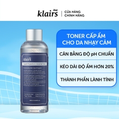 Nước Hoa Hồng Klairs Supple Preparation Facial Toner 180ml Unscented Toner Có Mùi Hương và Không Mùi