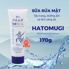 Sữa rửa mặt Hatomugi Reihaku 170g dưỡng sáng da hạt ý dĩ Hato mugi Facial Washing Trắng Xanh chính hãng 130g - 170g
