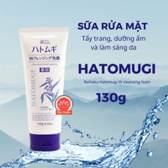 Sữa rửa mặt Hatomugi Reihaku 170g dưỡng sáng da hạt ý dĩ Hato mugi Facial Washing Trắng Xanh chính hãng 130g - 170g
