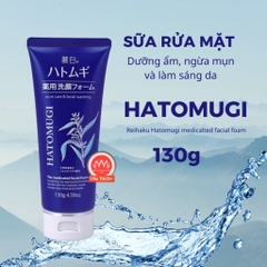 Sữa rửa mặt Hatomugi Reihaku 170g dưỡng sáng da hạt ý dĩ Hato mugi Facial Washing Trắng Xanh chính hãng 130g - 170g