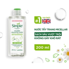 Nước Tẩy Trang Kiềm Dầu Simple Micellar Cleansing Water 200ml- 400ml