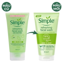 Sữa Rửa Mặt Simple Skin To Skin Refreshing Facial Wash Gel Cho Da Nhạy Cảm 150ml