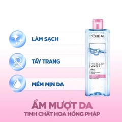 Nước Tẩy Trang Loreal 3-in-1 Micellar Water L'oreal Paris 400ml Xanh Đậm Sạch Sâu - Xanh Nhạt - Hồng Dưỡng Ẩm