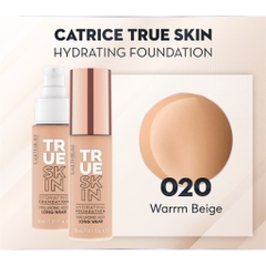 Kem nền dưỡng ẩm Catrice True Skin Hydrating Foundation cấp ẩm và che khuyết điểm tối ưu 30ml