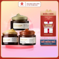 Mặt nạ Cocoon dưỡng ẩm, sáng da, giảm dầu mụn từ Bí đao, Hoa hồng, Nghệ Hưng Yên 30ml - 100ml