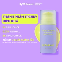 Kem dưỡng da ban đêm ByWishtrend Vitamin A-mazing Bakuchiol Night Cream ngừa lão hóa , nếp nhăn 30g